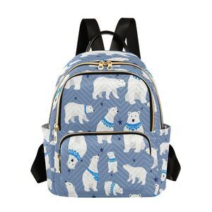 8107 Polar Bear Mini Backpack Purse Travel Bag Lightweight Shoulder Bag
